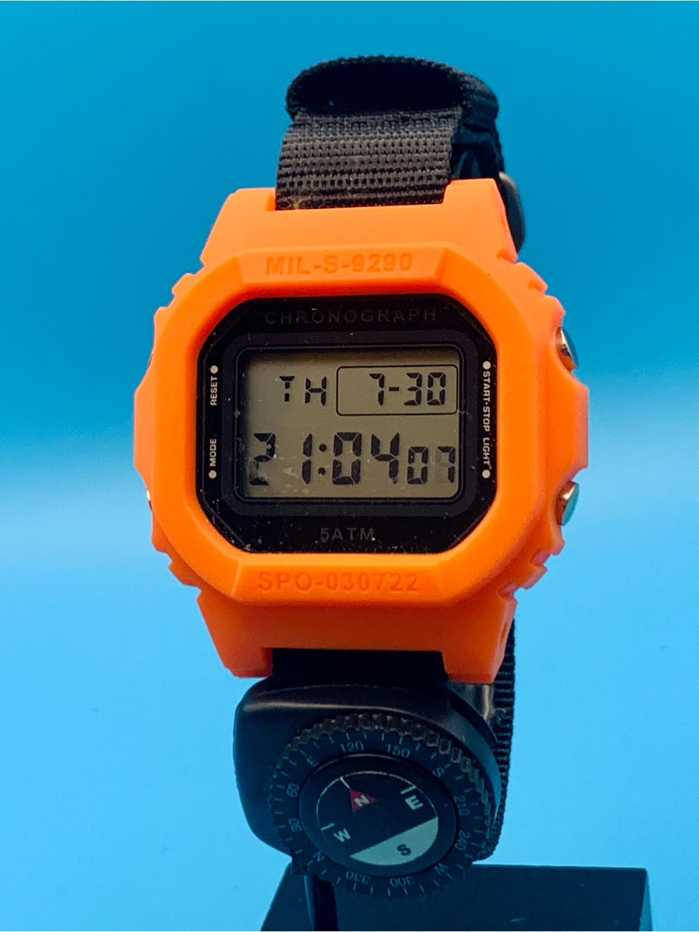 Men’s Digital Wristwatch Chrono Day Date Backlight Alarm Nylon Strap Working